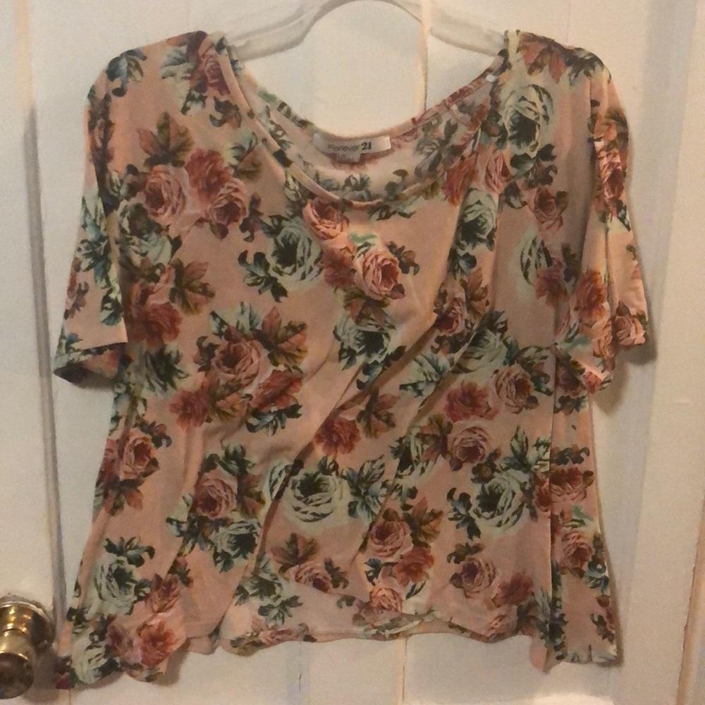 F21 pink floral top